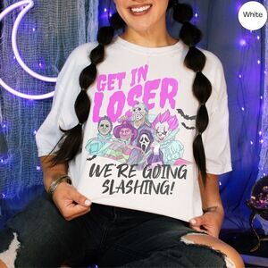 Get In Loser Funny Horror Slasher Neon Halloween TShirt
